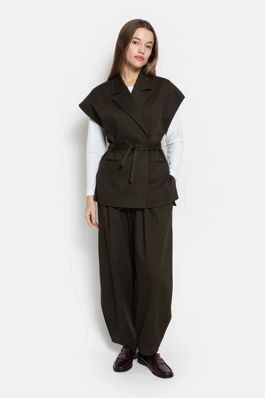 AME Blazer Sans Manches Olijf Vert Foncé – vue 2