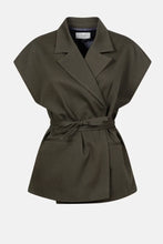 Charger l'image dans la galerie, AME Blazer Sans Manches Olijf Vert Foncé
