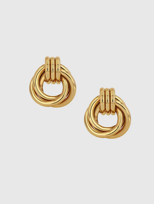 ANINE BING Boucles d’oreilles Triple Knot Gold