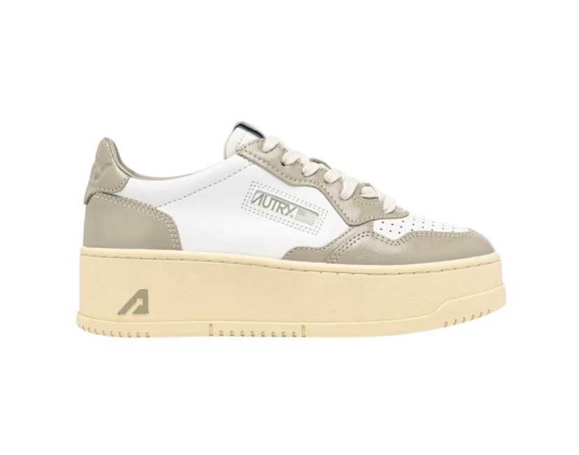 AUTRY Baskets Plateform White Taupe