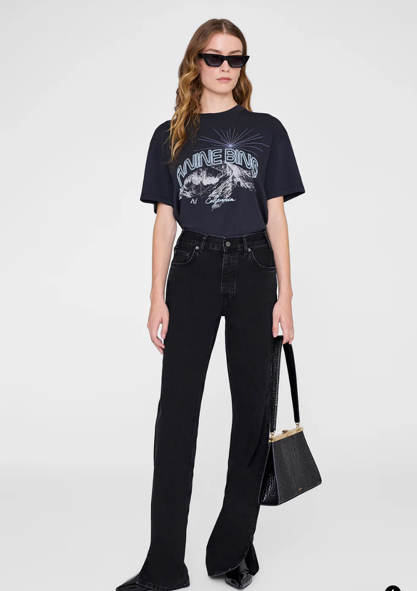 ANINE BING Walker Tee California Noir Délavé