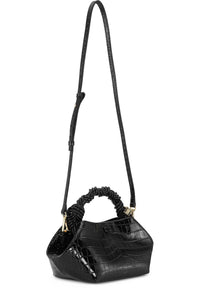 GANNI Black Croco Patent Small Bou Bag