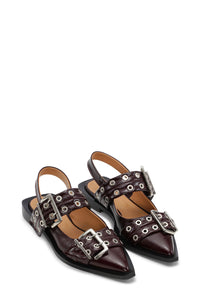 GANNI Ballerines Burgundy