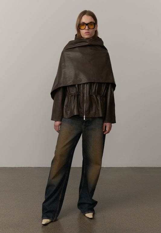 BIRGITTE HERSKIND Grande Écharpe en Cuir