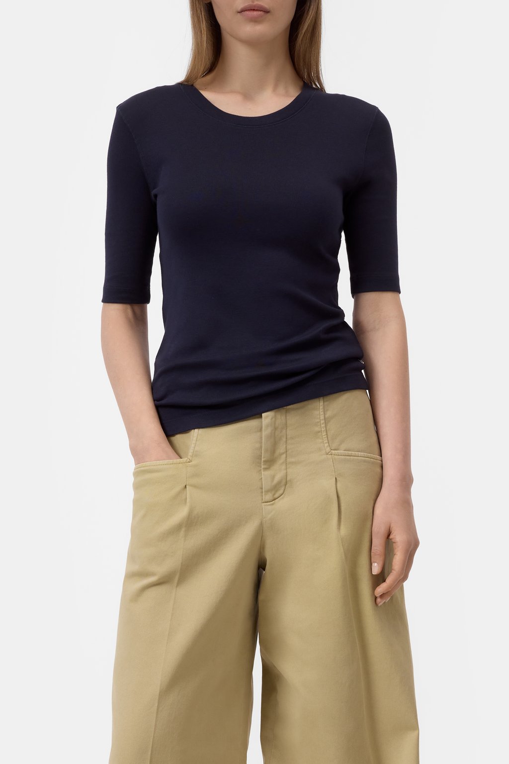CLOSED T-shirt col rond bleu nuit, vue de dos