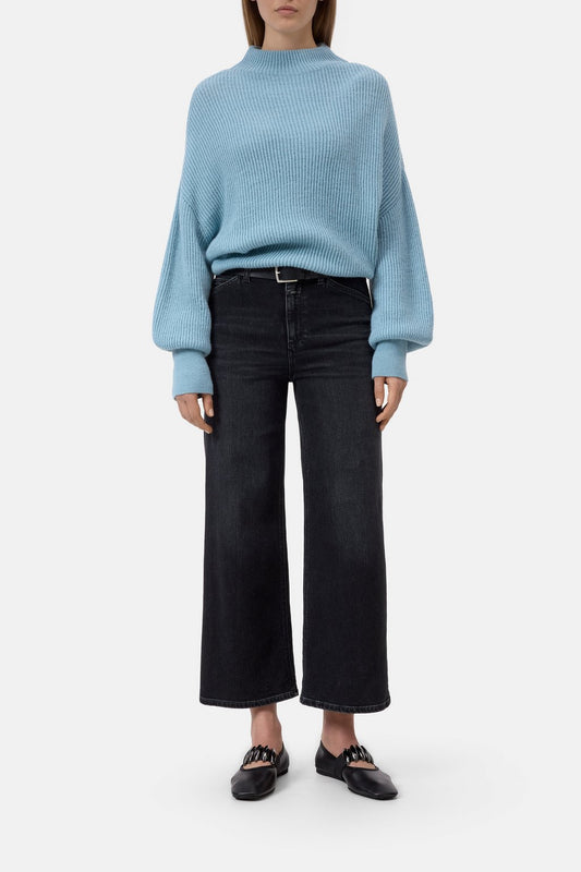 CLOSED Pull col montant bleu Breeze, vue de face