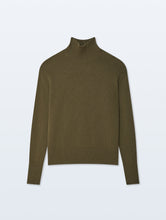 Charger l'image dans la galerie, WHITE+WARREN Pull Oversize en Cachemire à Col Montant Olive
