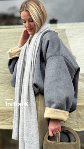 WHITE+WARREN Echarpe Cachemire Gris Chiné