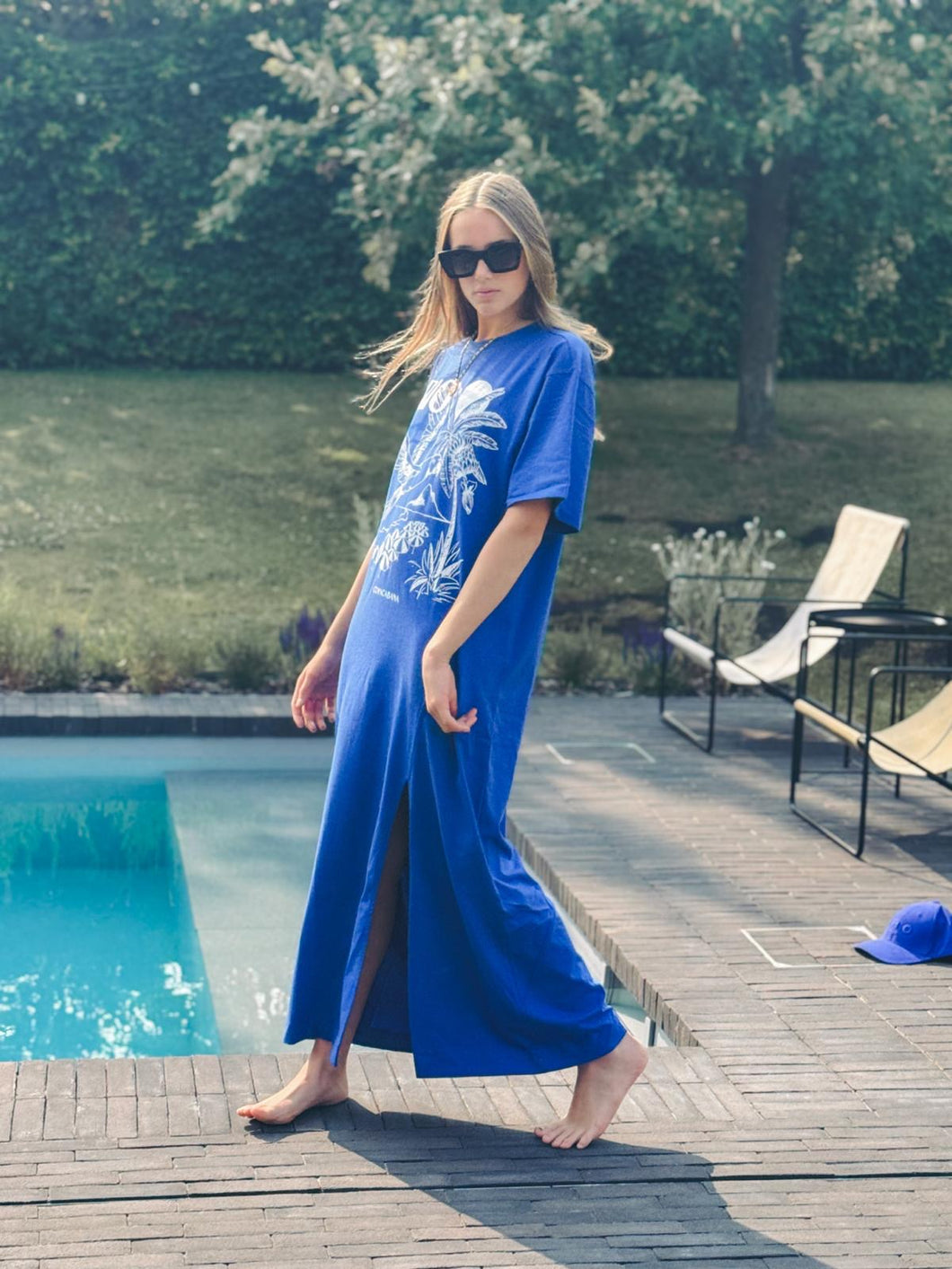 FARM RIO Longue Robe Rio Pleat Bleu