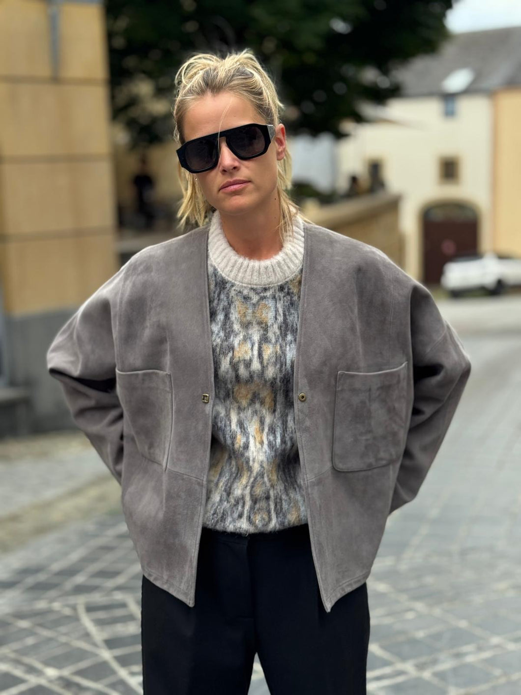 FORTE_FORTE Kimono en Daim Gris