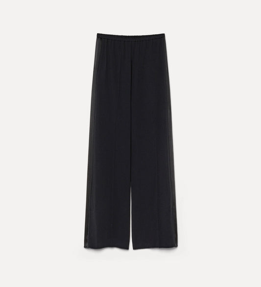 FORTE_FORTE Pantalon Palazzo en Satin Noir – vue 2