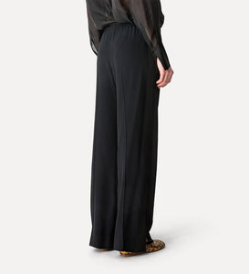 Forte_Forte Pantalon Palazzo en Satin Noir