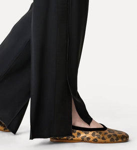 Forte_Forte Pantalon Palazzo en Satin Noir