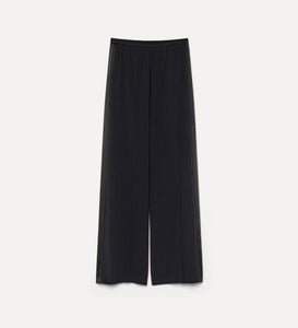 Forte_Forte Pantalon Palazzo en Satin Noir