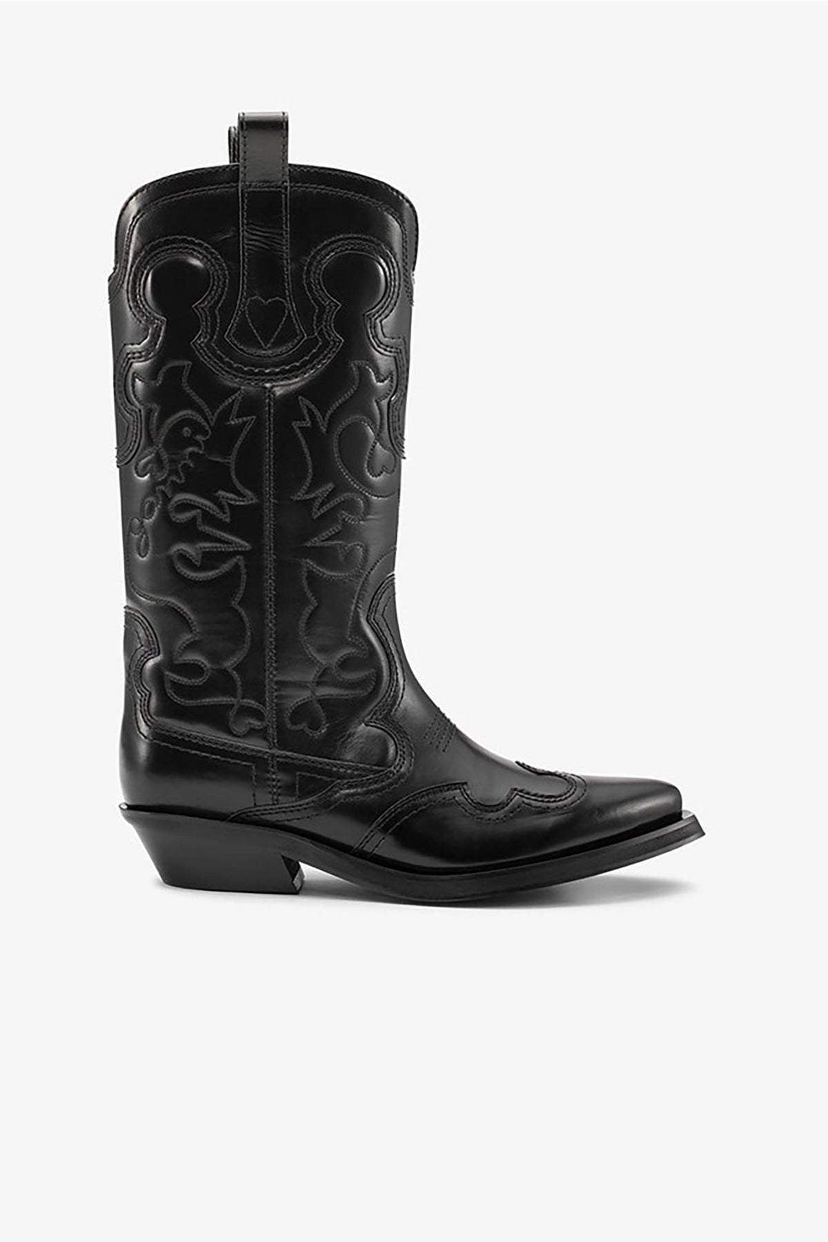 GANNI Bottes Western Black
