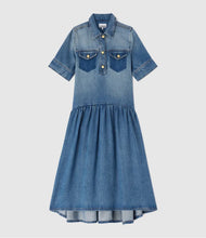 Charger l'image dans la galerie, GANNI Robe Light Weight Denim Midi Tint Wash
