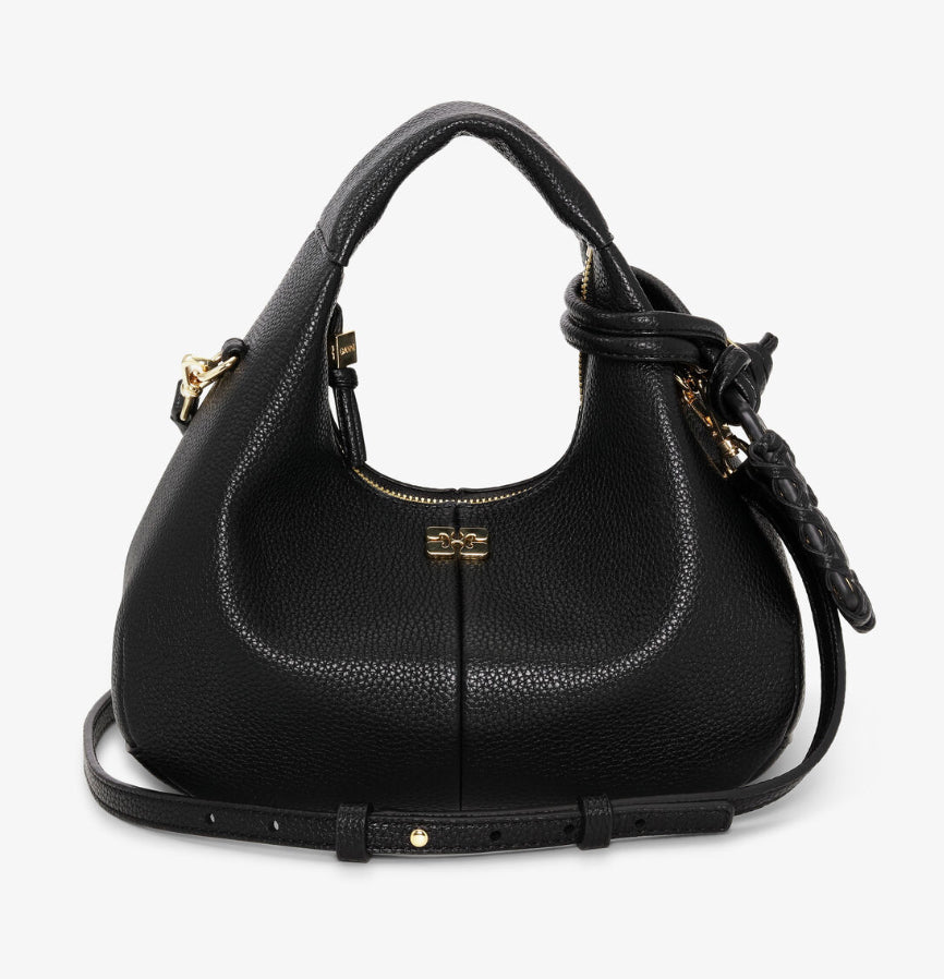 GANNI Mini Sac Hobo Noir