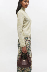GANNI Mini Sac Hobo Marron