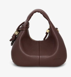 GANNI Mini Sac Hobo Marron