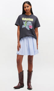GANNI T-Shirt Noir Imprimé Chiot