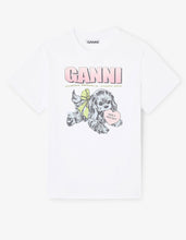 Charger l&#39;image dans la galerie, GANNI T-Shirt Blanc Imprimé Chiot
