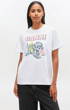 Charger l&#39;image dans la galerie, GANNI T-Shirt Blanc Imprimé Chiot
