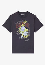 Charger l&#39;image dans la galerie, GANNI T-Shirt Noir Imprimé Rose
