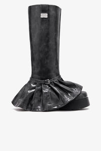 GANNI Bottes Hautes en Gris Foncé