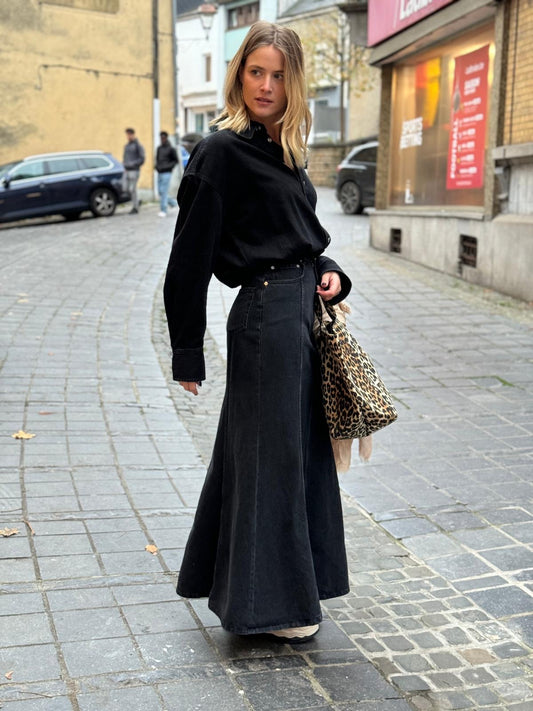 HAIKURE Robe Longue en Jean Black