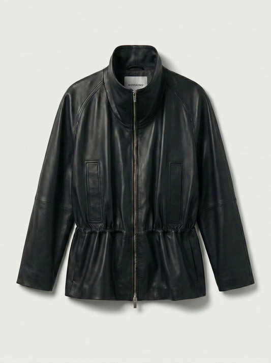 BIRGITTE HERSKIND Veste en Cuir Oscar Black