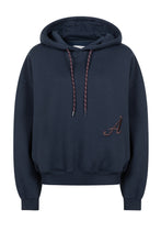Charger l'image dans la galerie, AME Sweat à Capuche Oversize Bleu Marine Olivier avec Logo
