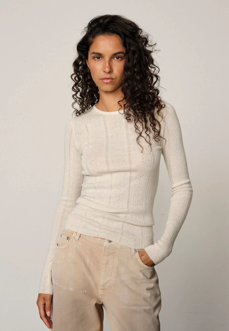 BIRGITTE HERSKIND Top en Maille Camb Blanc Cassé