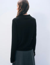 Charger l&#39;image dans la galerie, WHITE+WARREN Superfine Merino Polo Black
