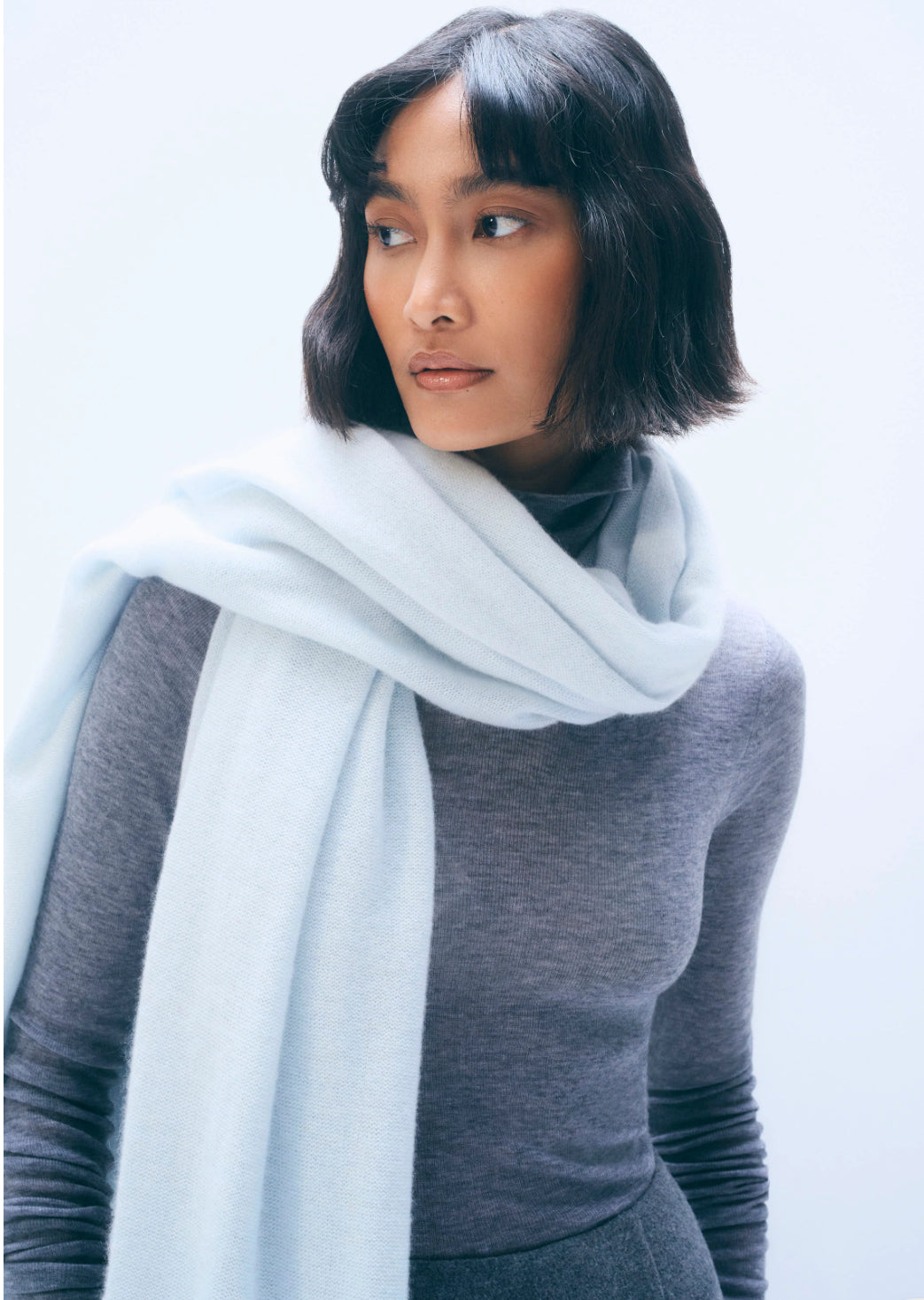 WHITE+WARREN Echarpe Cachemire Blue Fog