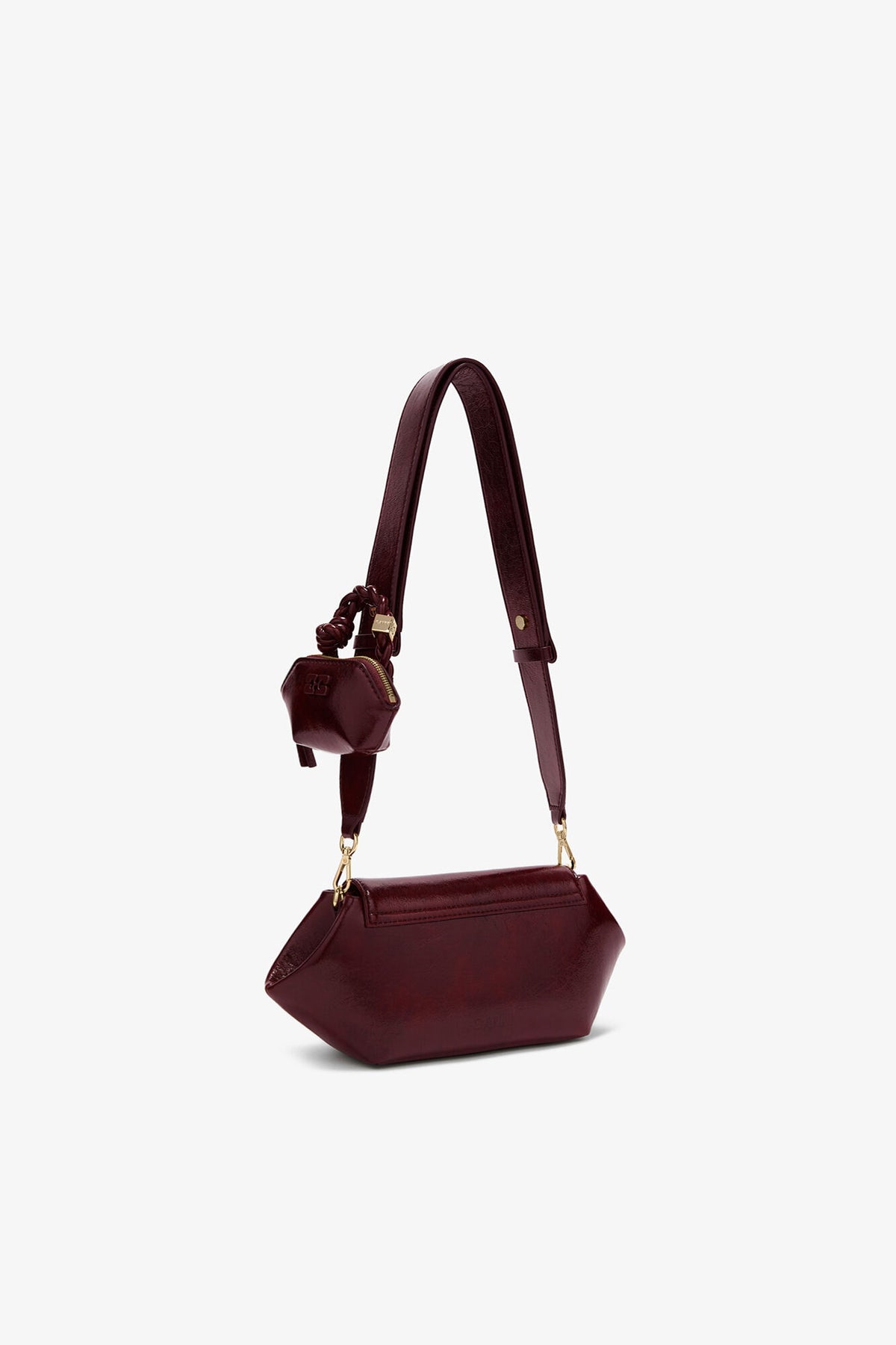 GANNI Sac Bou East/West Deep Shine Burgundy – vue 2