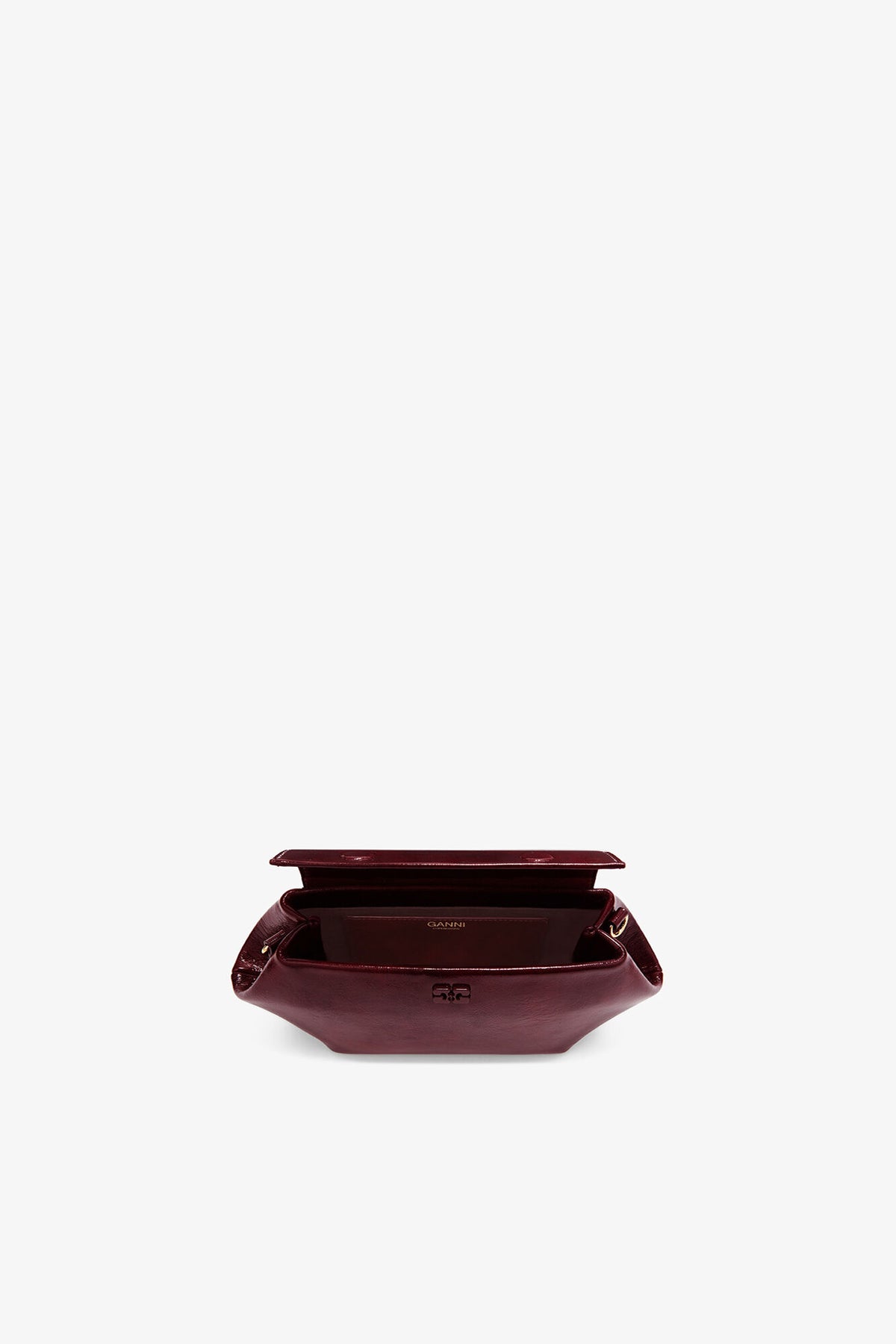 GANNI Sac Bou East/West Deep Shine Burgundy – vue 3