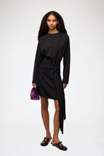 Charger l'image dans la galerie, GANNI Cady Crepe Draped Mini Dress - Black
