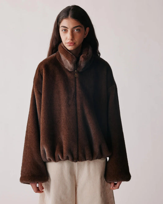 JOHNY LUNA Cardigan en fausse fourrure