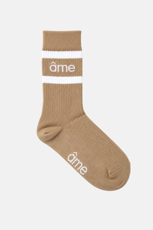 AME Chaussettes Kanye Camel et Blanc
