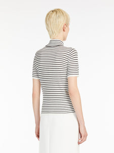 MaxMara T-shirt Col Roulé en Laine et Soie