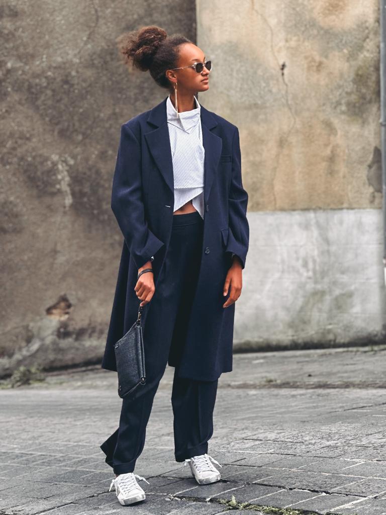 Long Manteau Bleu Marine MARGAUX LONNBERG