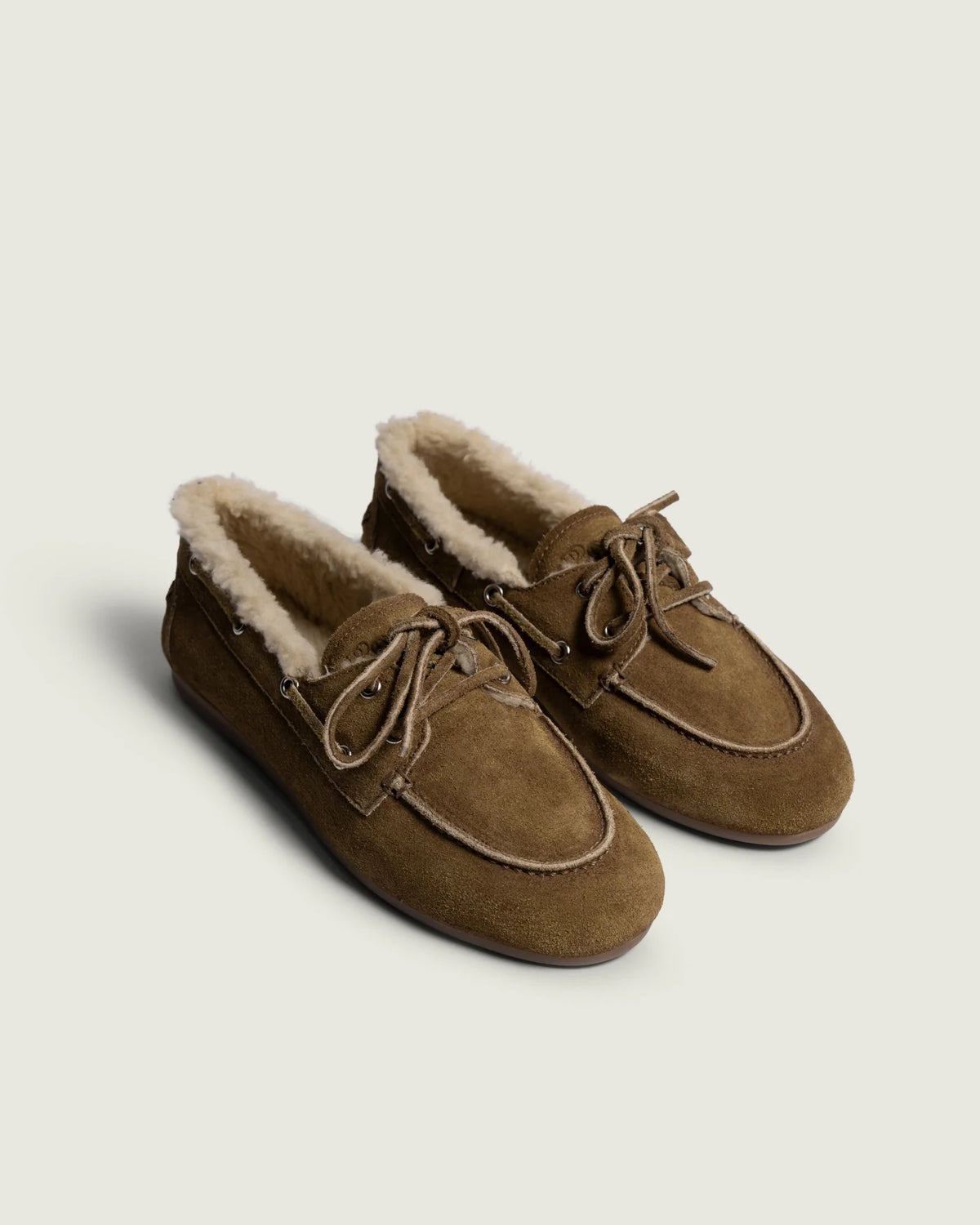 POSA Mocassins Bateau Fourrés Beige – vue 4