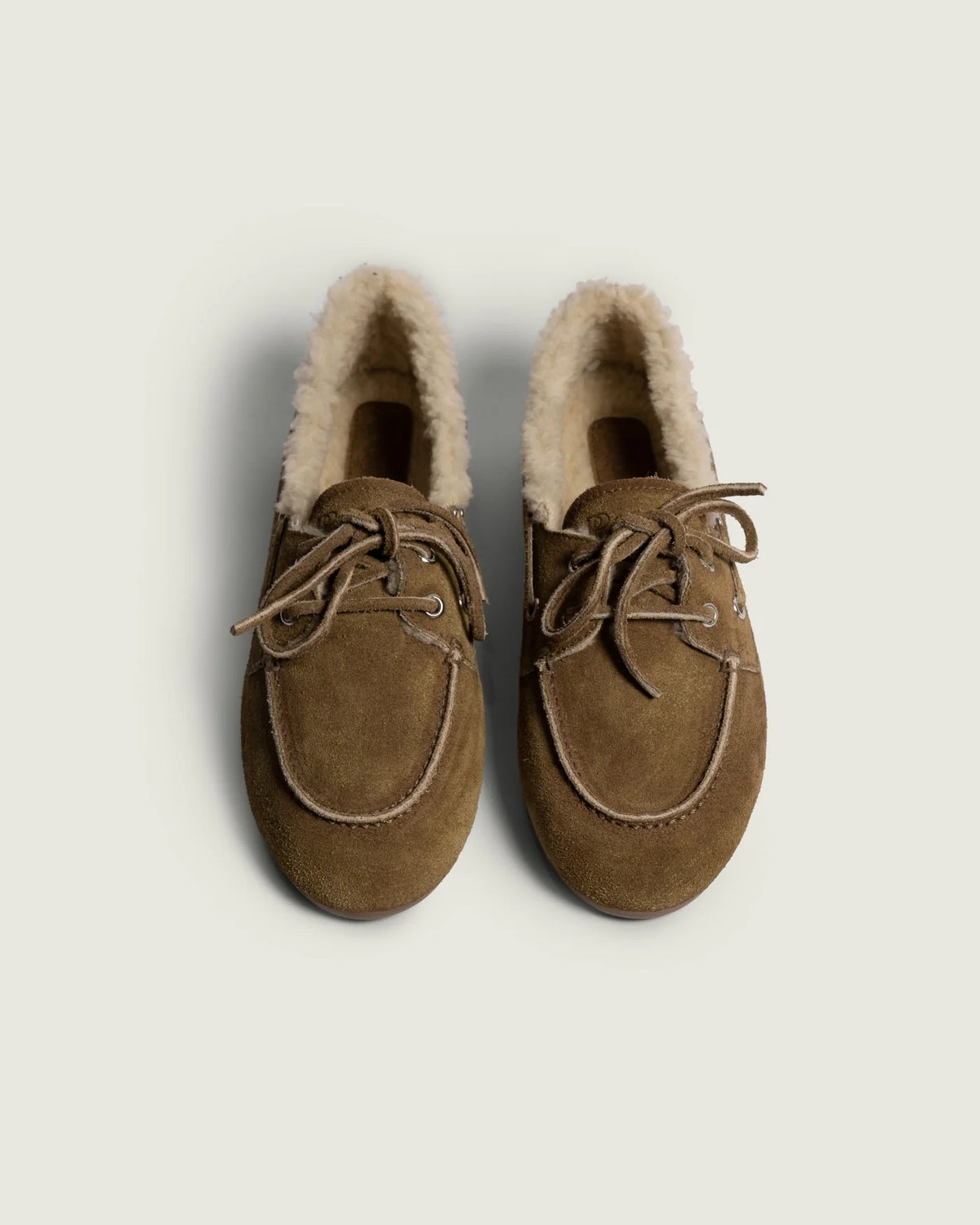 POSA Mocassins Bateau Fourrés Beige – vue 3