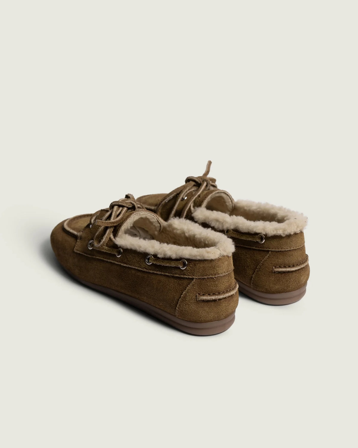 POSA Mocassins Bateau Fourrés Beige – vue 5