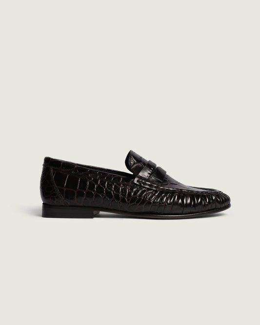 POSA Penny Loafer Wrinkle Croco Burgundy
