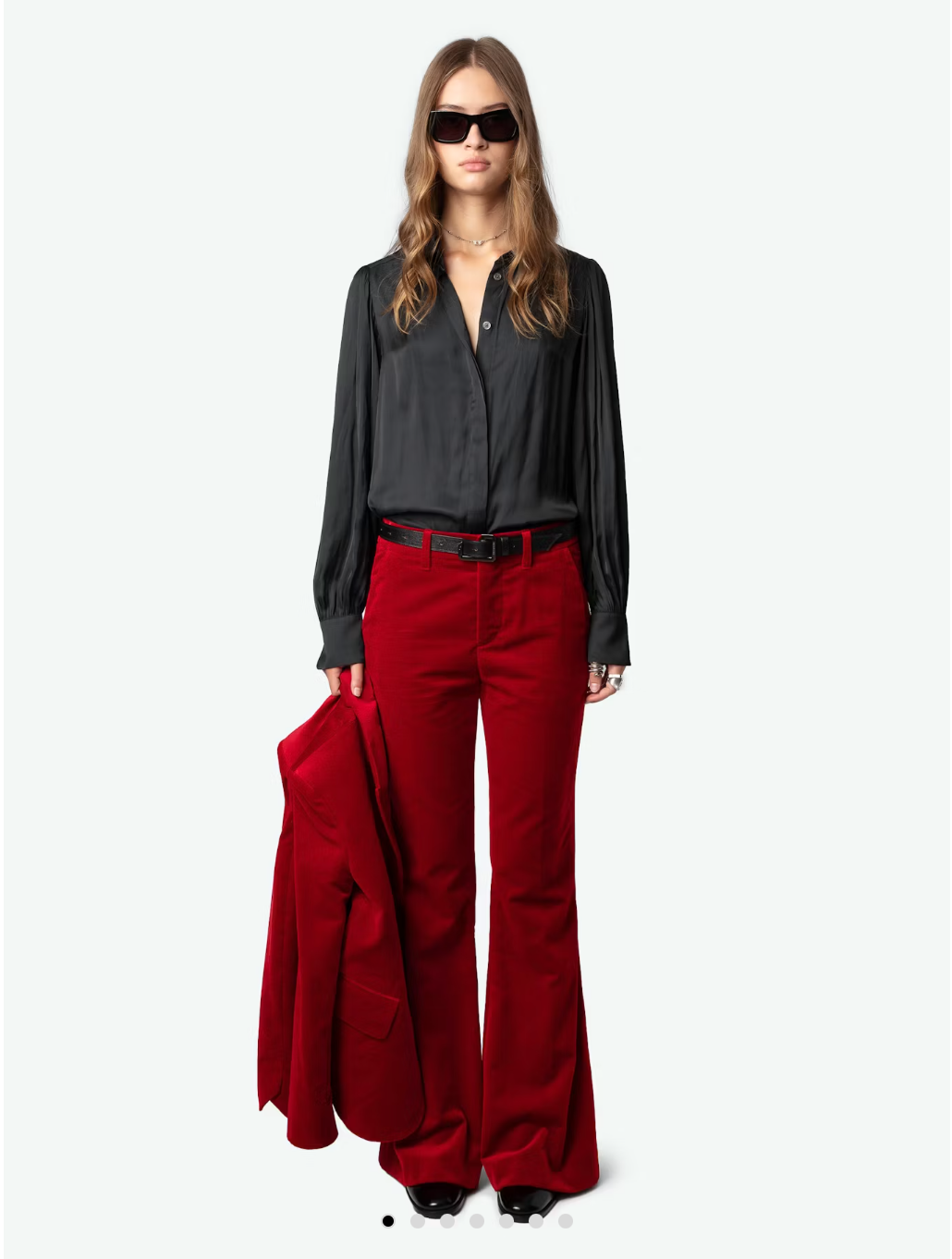 ZADIG&VOLTAIRE  Pantalon Velours Rouge