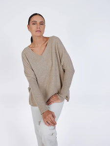 Pull Poncho Cachemire Terre Col V Faustine NOT SHY