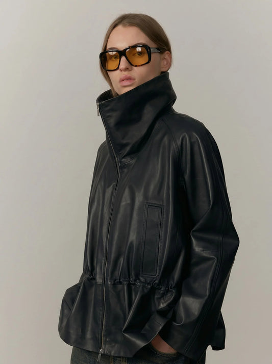 BIRGITTE HERSKIND Veste en Cuir Oscar Black