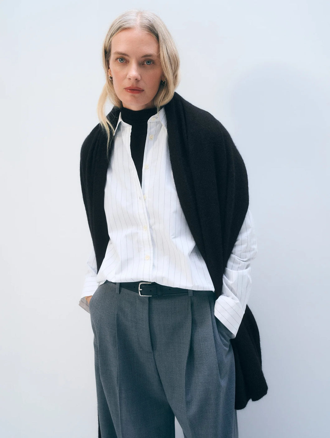 WHITE+WARREN Echarpe Cachemire Noir