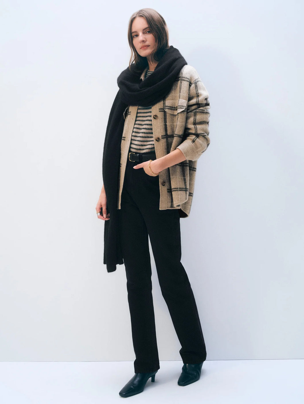 WHITE+WARREN Echarpe Cachemire Black